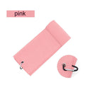 Waffle weave golf ball cleaning cloth towel in multiple colours showing embroidery detail