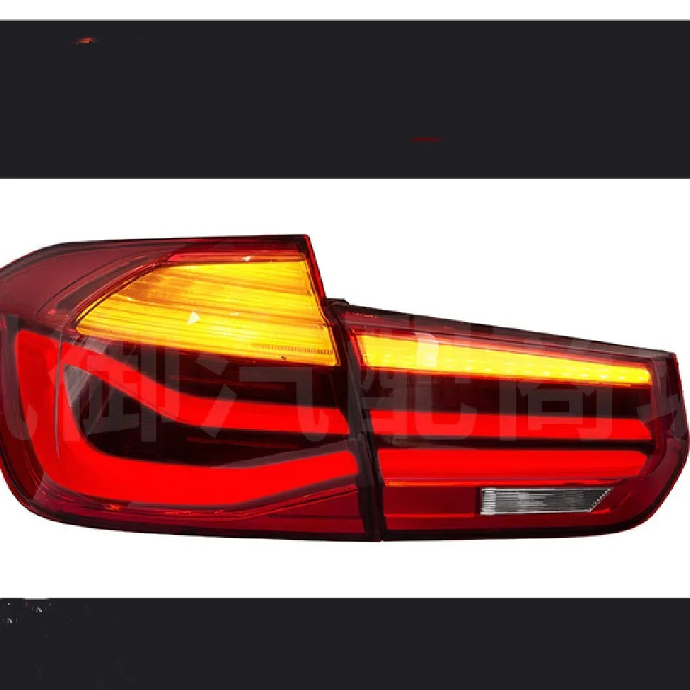 BMW 3 Series modified tail light assembly with LED streamer steering in red or smoked black finish