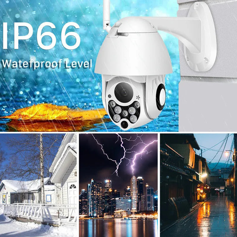 Outdoor dome wifi surveillance camera with 2MP 1080P resolution and 15m infrared night vision in waterproof plastic housing