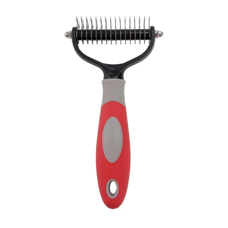 Stainless steel pets dematting comb in blue for removing tangles from medium and long-haired dogs and cats