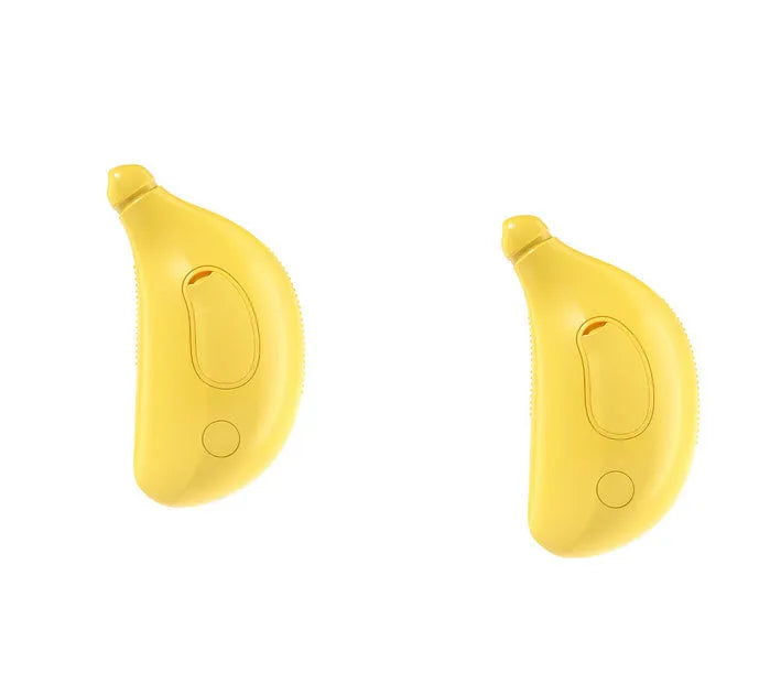 3-in-1 rechargeable pet steam brush for cats and dogs, green and yellow, with steamy spray and massage comb