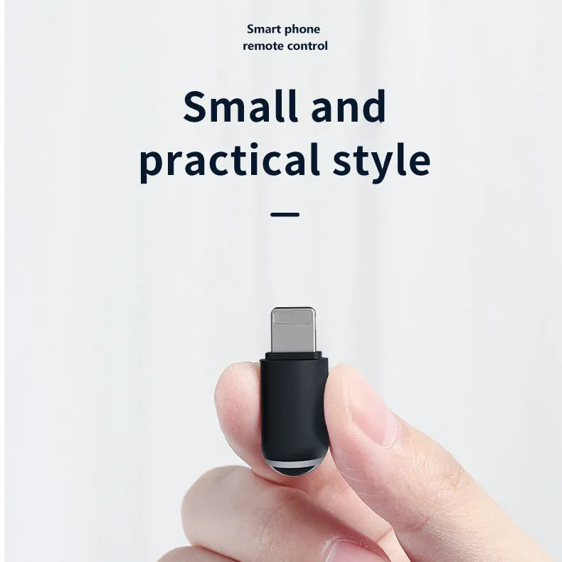 Black capsule infrared remote control for smartphones with Lightning, Type-C and Micro-USB compatibility