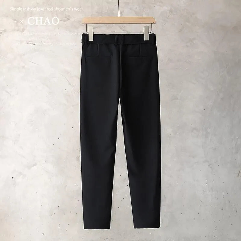 Boys slim straight tapered trousers in wool blend fabric with straight leg opening