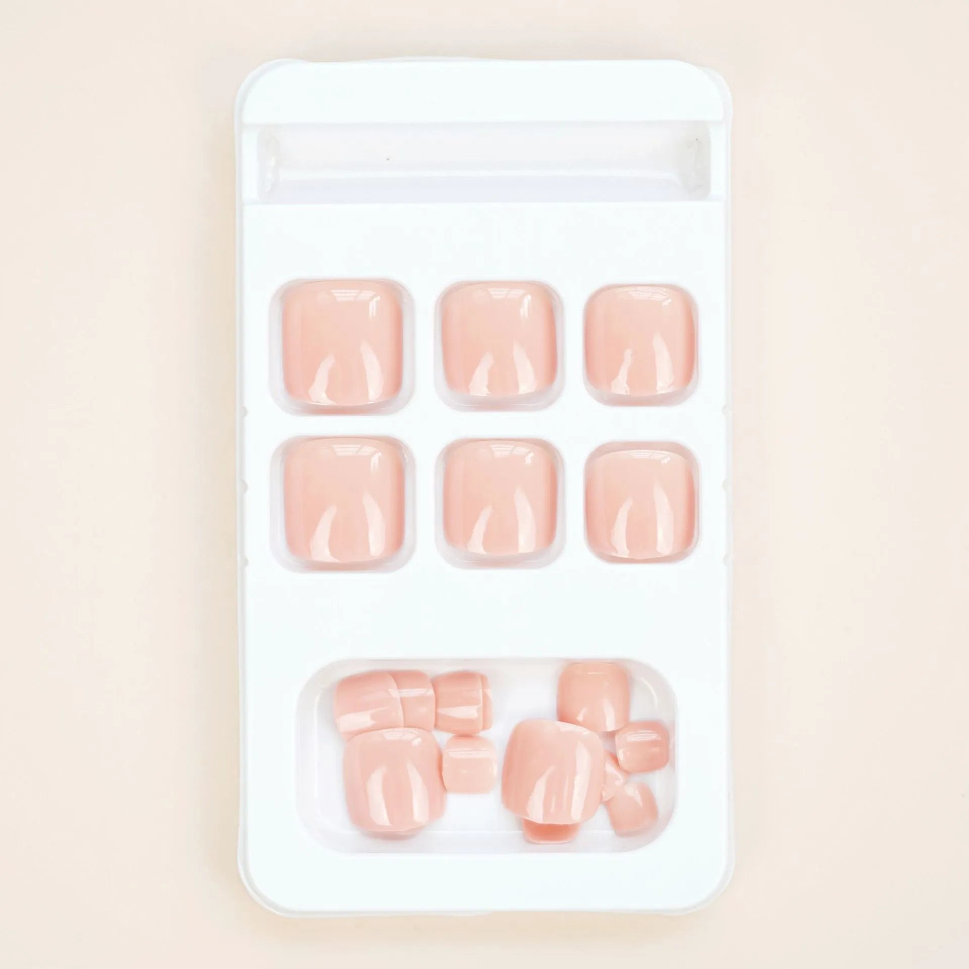 Finished artificial toenail stickers with skin colour J-52 tone and adhesive glue for costume applications