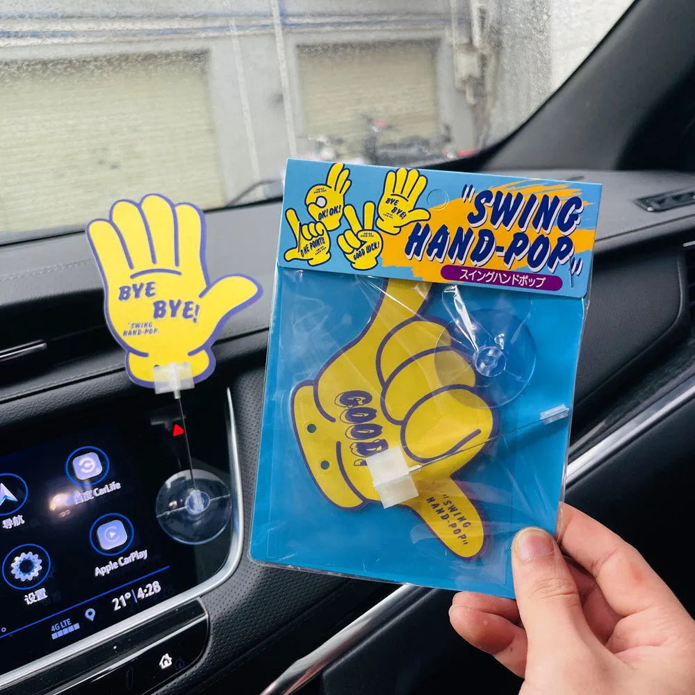 Cartoon swing hand car aromatic pendant with dynamic swing mechanism in various colours