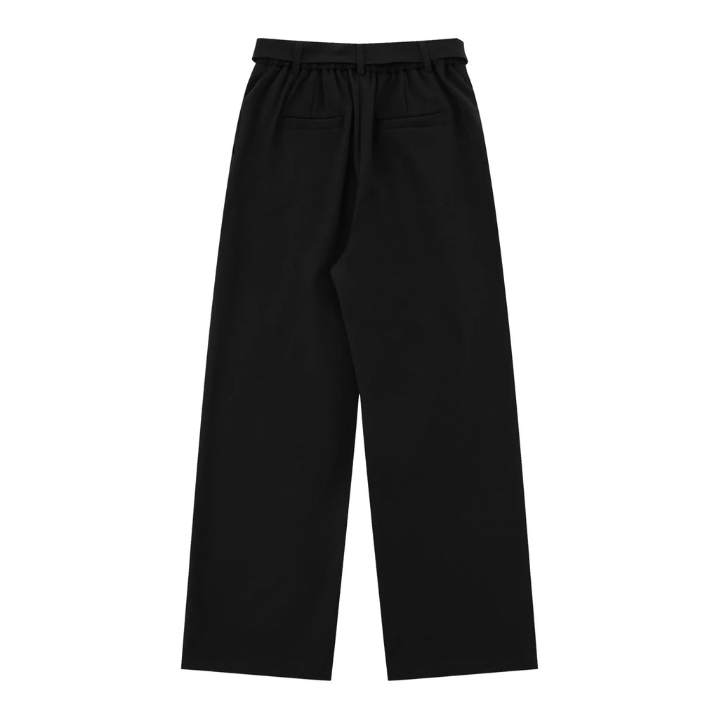 Women's loose fit high-waist wide-legged trousers in black and brown colours