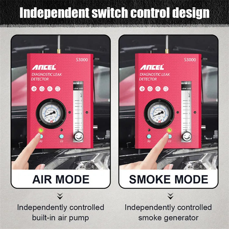 S3000 model car vacuum leak detector tool with smoke detection for workshop diagnostics