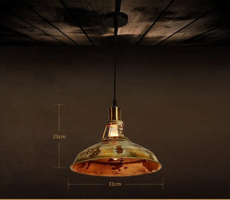 Personalised single-head iron pot cover chandelier in pastoral style for coffee restaurant dining room