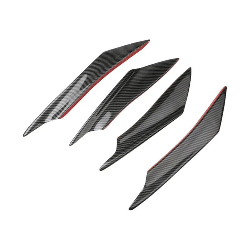 Four-piece carbon fibre look ABS bumper blade kit for automotive front bumper aerodynamic modification