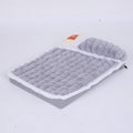 Washable fluffy fleece dog bed mat with memory foam filling in grey colour