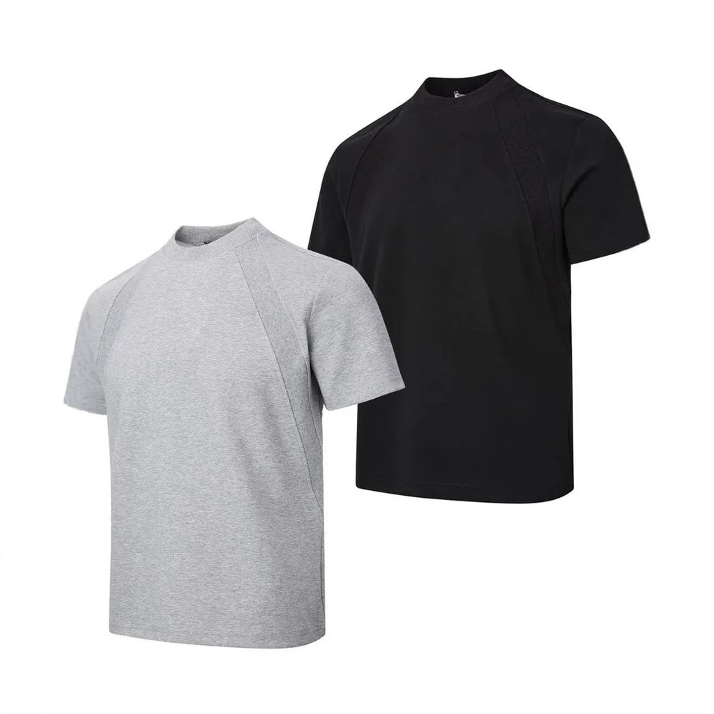 Air layer stitching short sleeve top in loose fit polyester