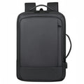 Black or grey waterproof Oxford cloth backpack with 20-35L capacity and curved shoulder straps for business travel