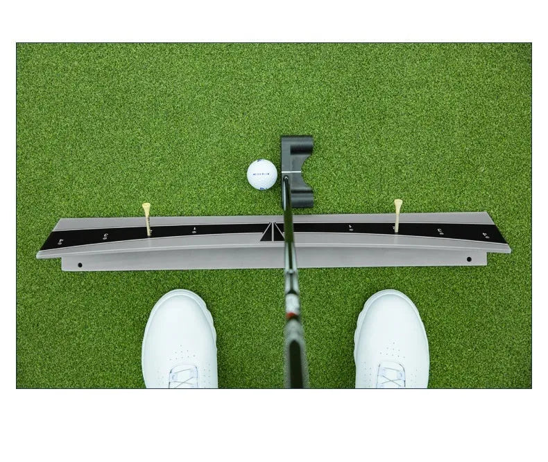 Adjustable PVC golf putter trajectory balance simulator for stroke training