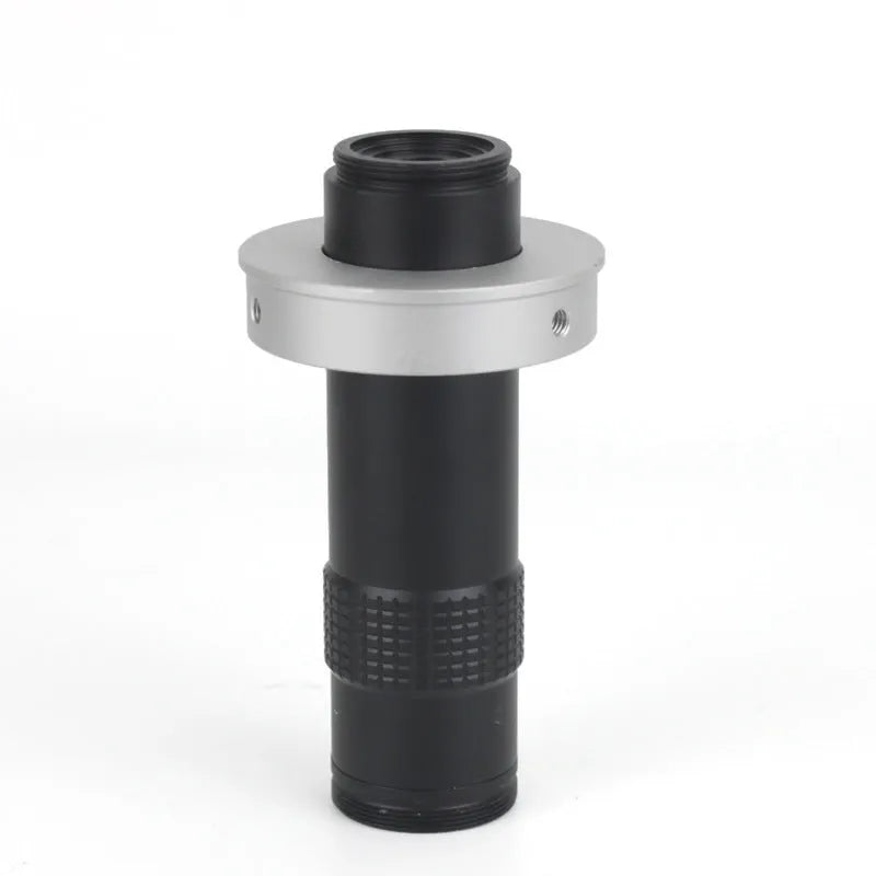 Black industrial monocular lens for cameras with 130x magnification and M12 thread mount
