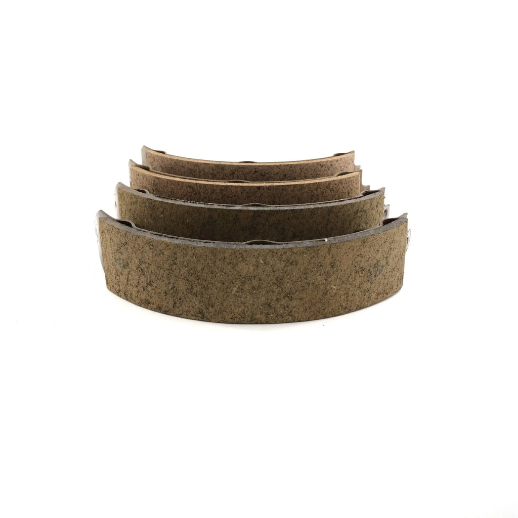Set of 4 asbestos golf cart brake pads in leather yellow finish, 15x19x4cm each, 17L17T brake shoe for EZGO Yamaha Club Car