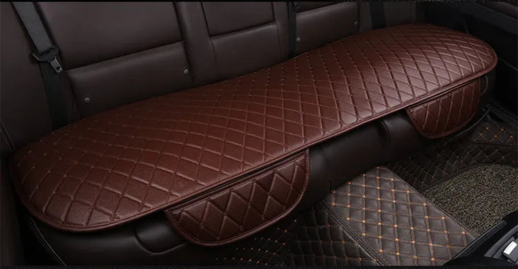 Non-slip car cushion made from PVC with sponge filling in black and white colour, no backrest, with free tie
