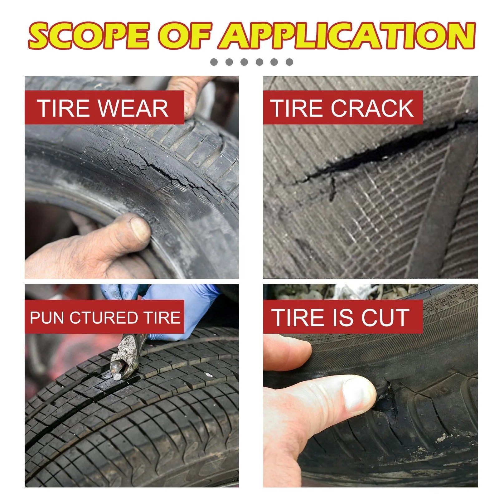 30ml car tyre repair glue container for puncture and crack sealing