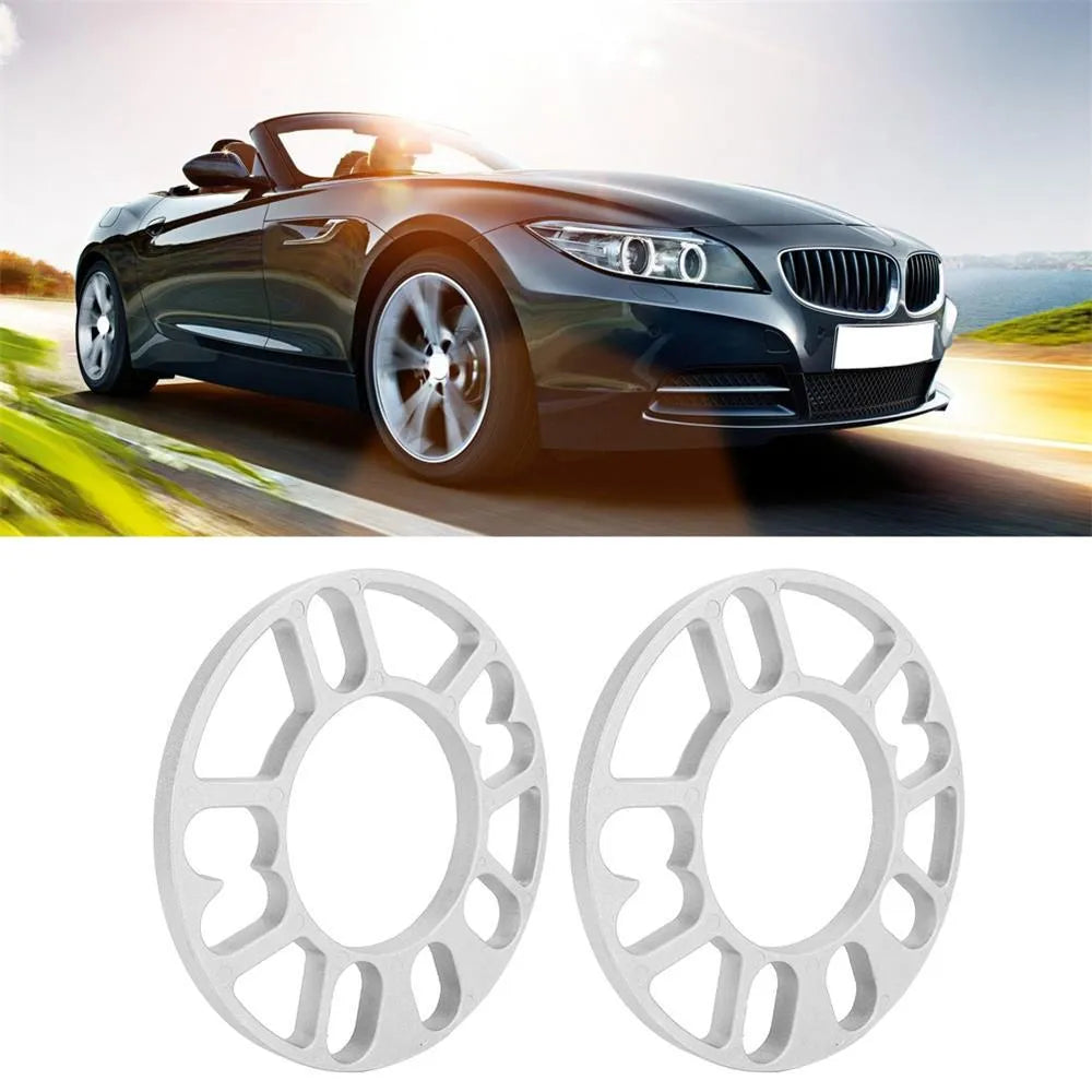 A single, solid metal wheel hub widening gasket or spacer for automotive brake clearance.