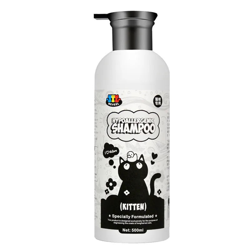 Anti-mite degreasing pet shower gel 500ml for multiple cat breeds including Ragdoll and British Shorthair