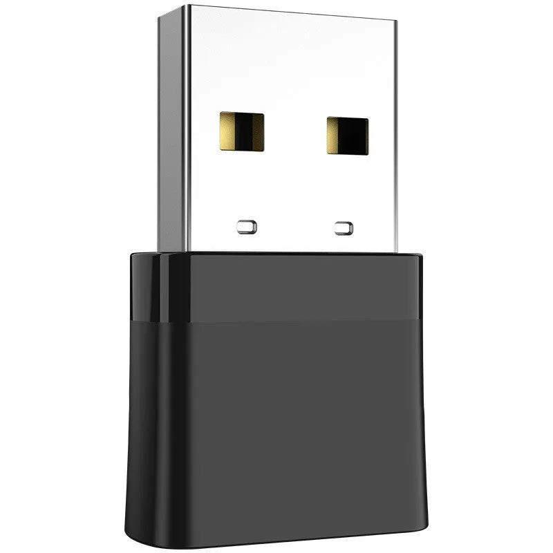 Black USB mini network card adapter with nickel-plated wolf tooth connector for Bluetooth and dual band AP connectivity