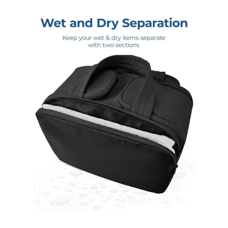 Large lightweight travel toiletry bag in a choice of colours with a wide opening.