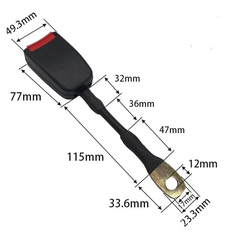 20cm steel car seat belt buckle lock for vehicles with 21cm socket width