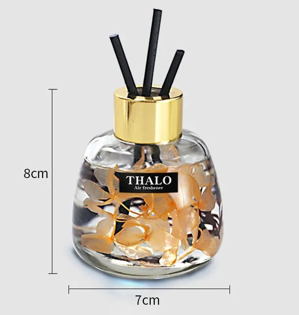 Glass bottle car perfume ornament for loose incense, available in six scent colours.