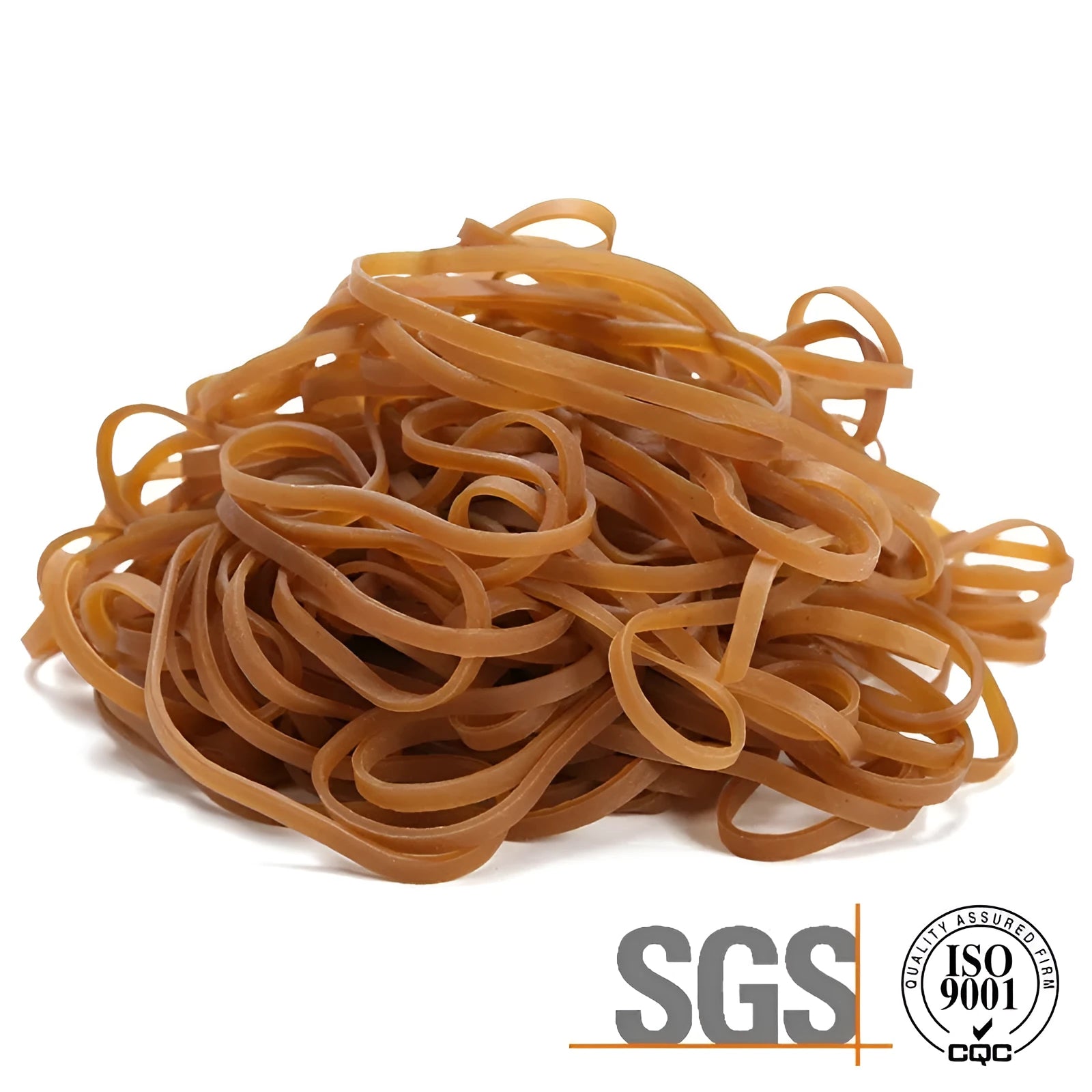 500g bag of natural coloured, circular rubber bands made from natural rubber.