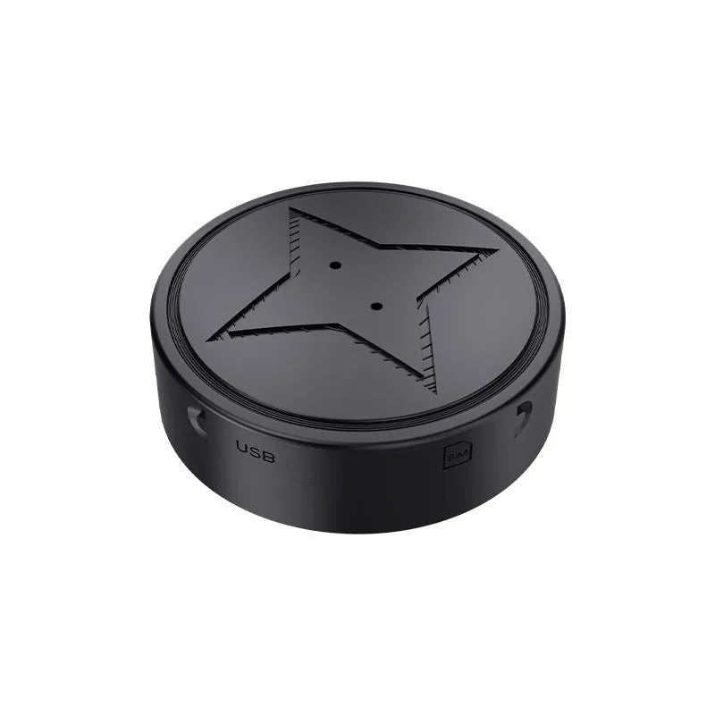 Mini GPS tracker with strong magnetic mount, 40mm diameter, for car and motorcycle real-time tracking