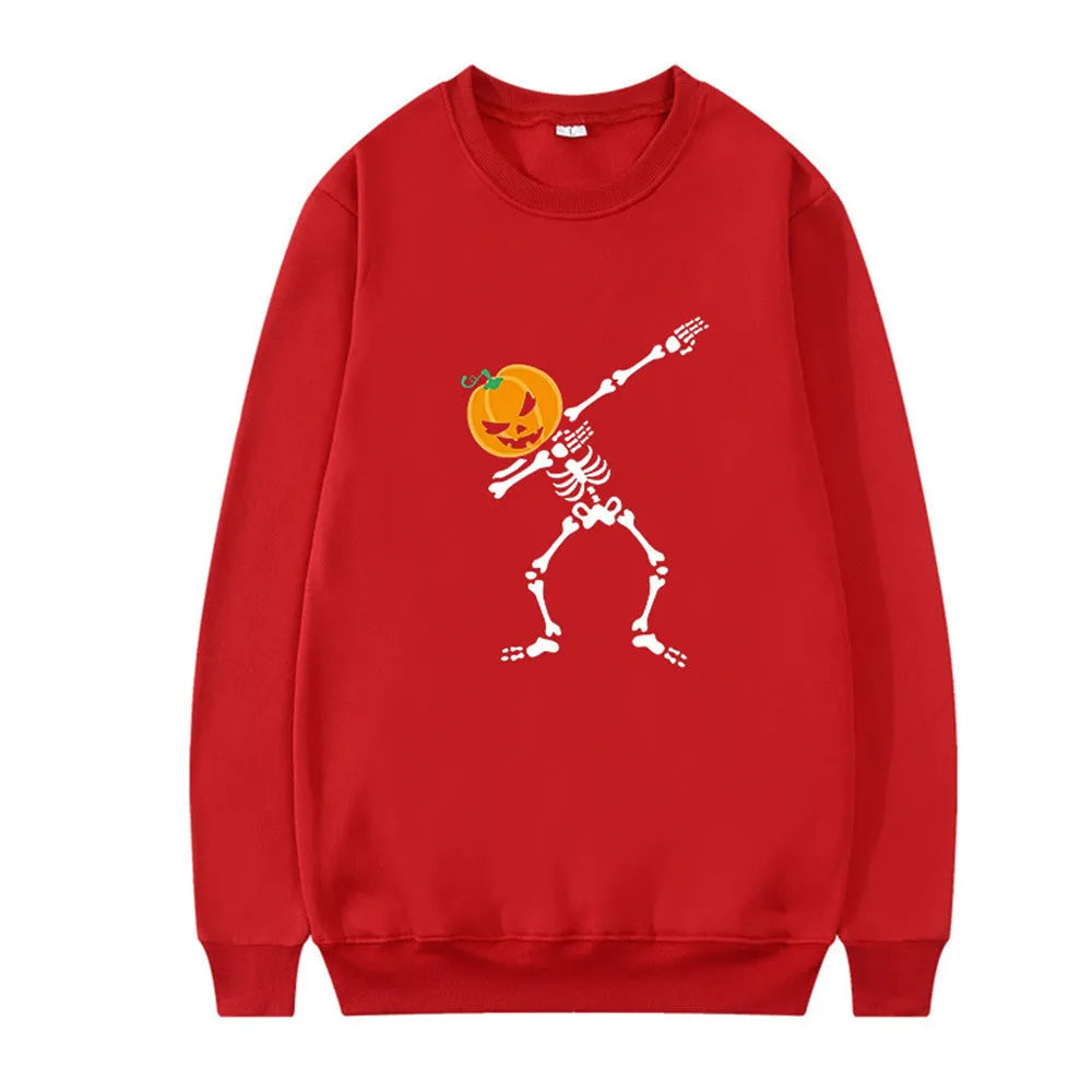 Women's printed long sleeve crew neck casual top in a cotton-polyester fabric blend.