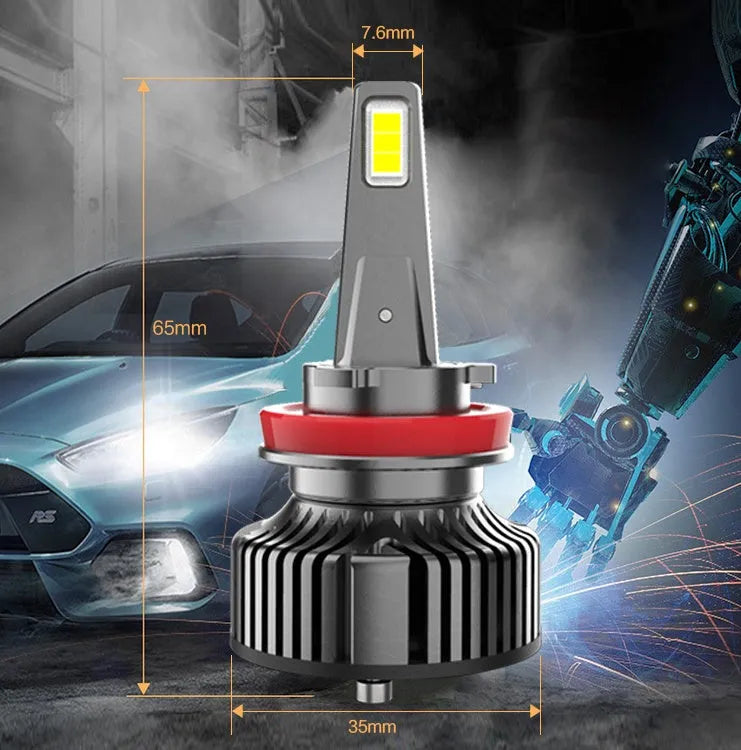 Car LED headlight bulb 60W 8000LM with aluminium housing IP67 for H1 H4 H7 9005 9006