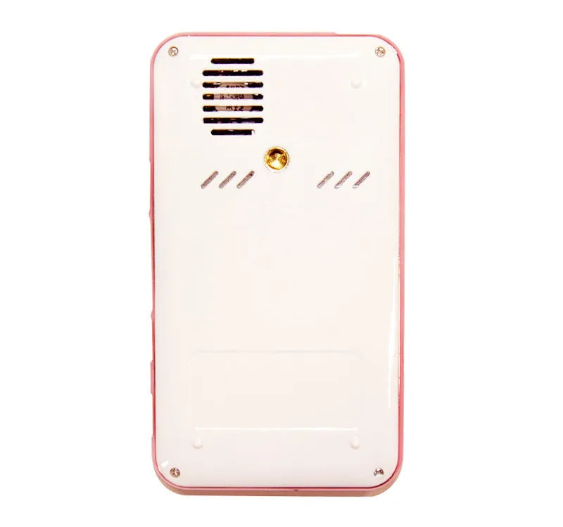 M6S white and rose gold miniature portable Android projector showing compact 145x80mm dimensions