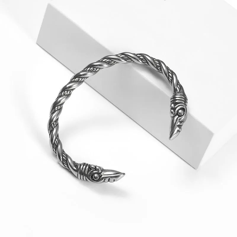 Men's titanium steel Viking bracelet in minimalist style, electroplate finish