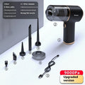 Handheld wireless car cleaner four-in-one blowing vacuum in black with charging base