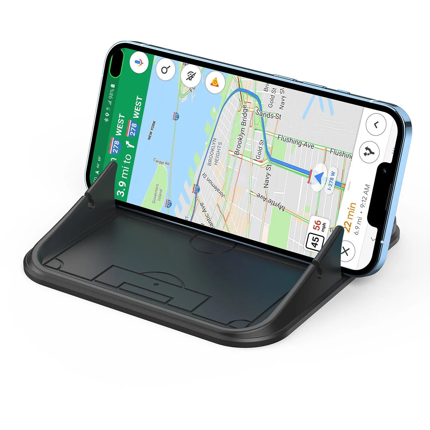 Silicone automobile phone holder in Peak-X5 colour for dashboard and desktop use