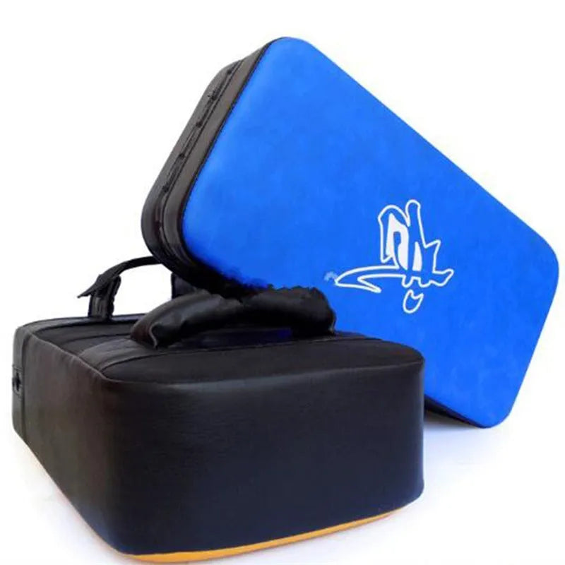 Blue vertical hanging Sanda square foot kicking bag for boxing training