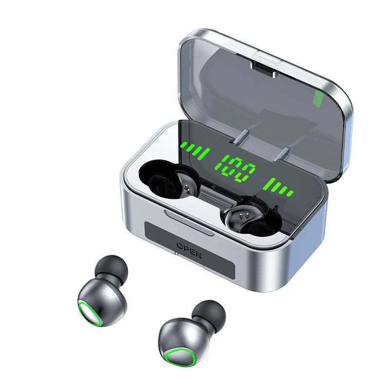 Black true wireless stereo sports earbuds with touch-sensitive controls on the housing.