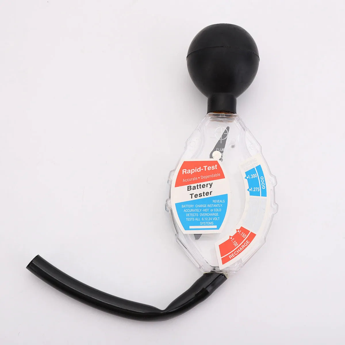 Handheld suction electrolyte hydrometer tool for testing lead-acid battery fluid density
