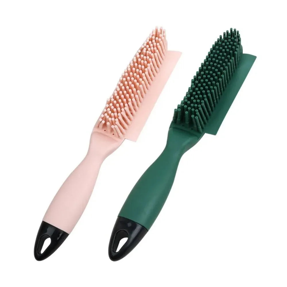Green dog brush with massage teeth and wool sticker fabric hair collector for pet grooming