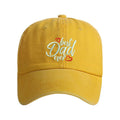 Cotton baseball cap with embroidered letters on front, shown in various colours.