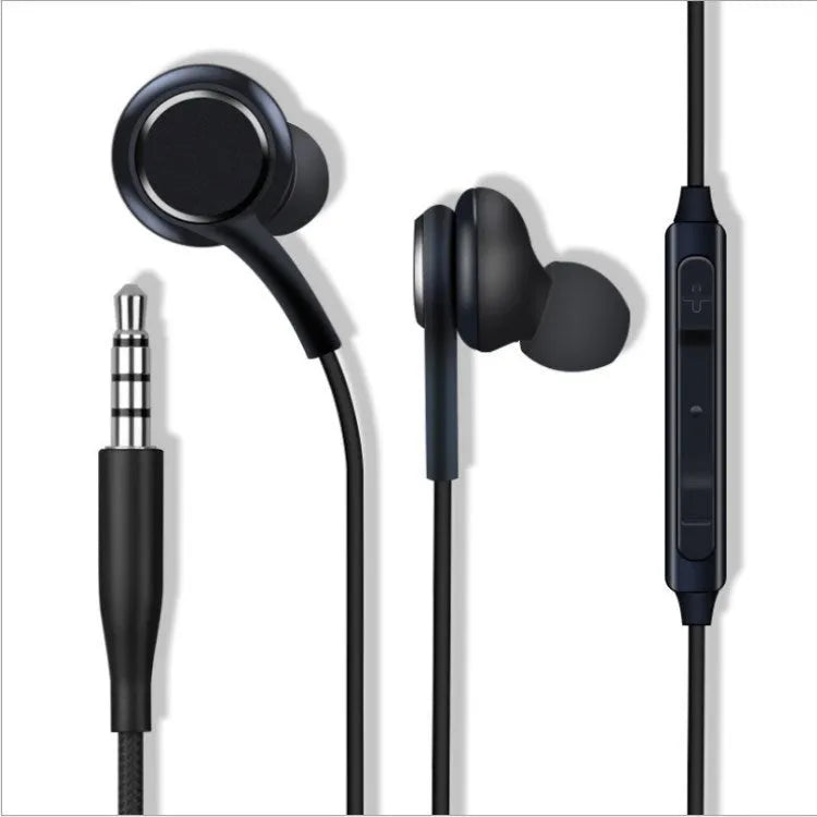 Decoding Digital extra bass wired earbuds with 3.5mm jack for Samsung Note10 S10 S8, simple plastic design, 1.2m cord