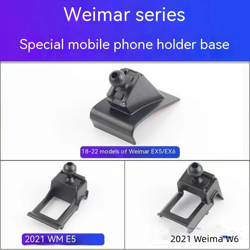 GOODWAY car dashboard mobile phone holder with 360-degree rotating head on a snap-on clip base.