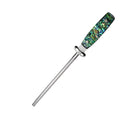 High carbon steel kitchen knife sharpener with abalone shell handle for household use
