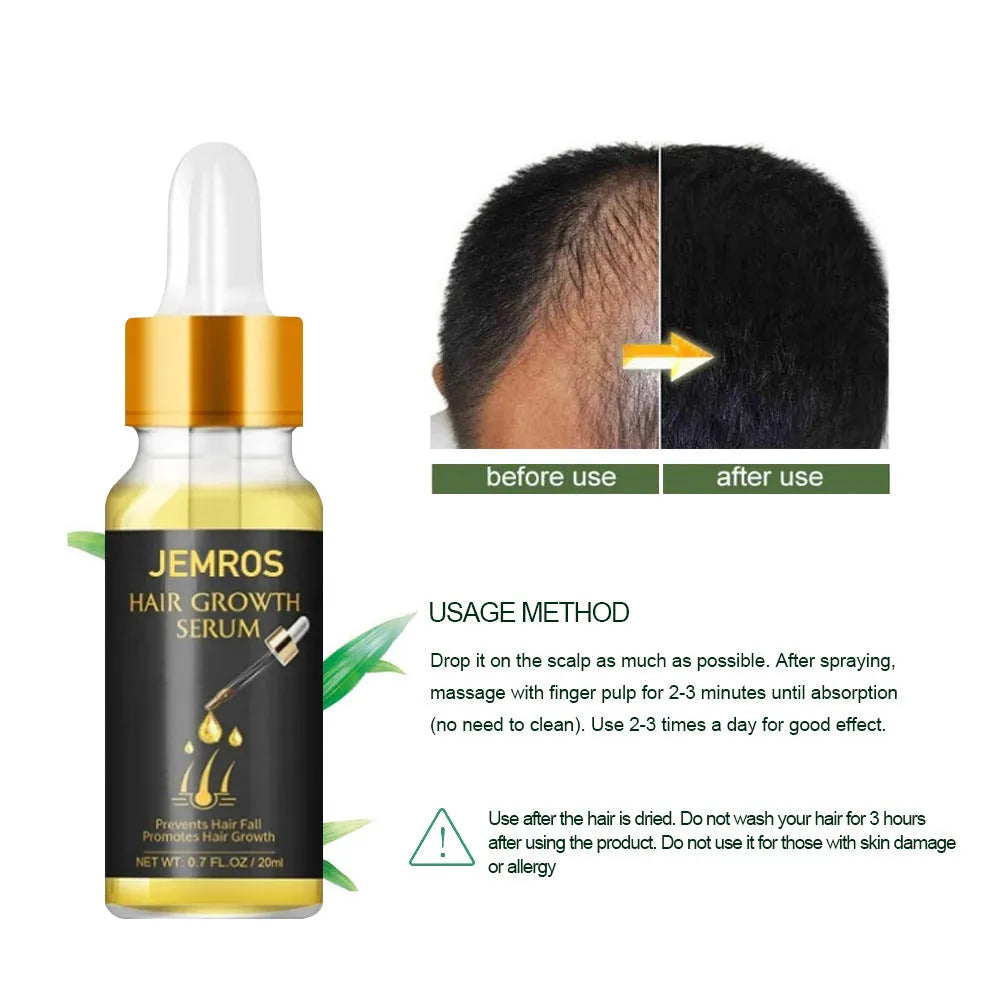 20ml hair growth essential oil liquid in plastic packaging for scalp nourishment and anti-hair loss