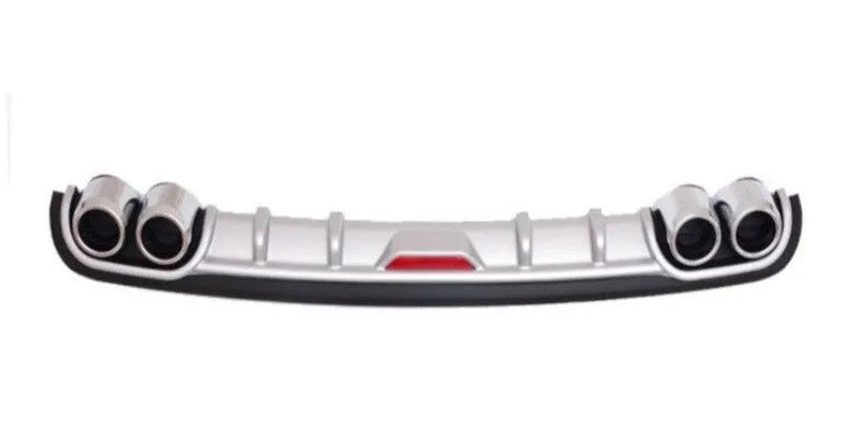 PP plastic automotive rear bumper spoiler in black and silver black colour options