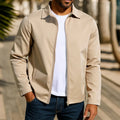 Men's zip-front cardigan jacket in a polyester blend with raglan sleeves, shown in emerald green.