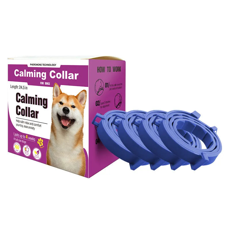Adjustable soothing collar for cats and dogs in orange calm collar dog model 63.5cm with colour matching design