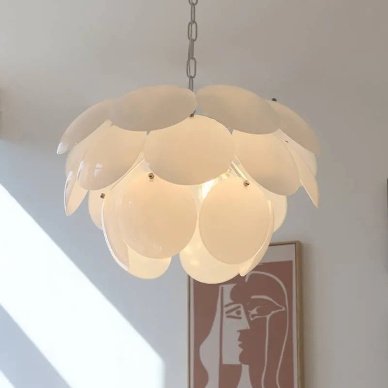 Modern French simplicity glass pine ceiling light for living room or bedroom, diameter 45cm or 55cm, 110V