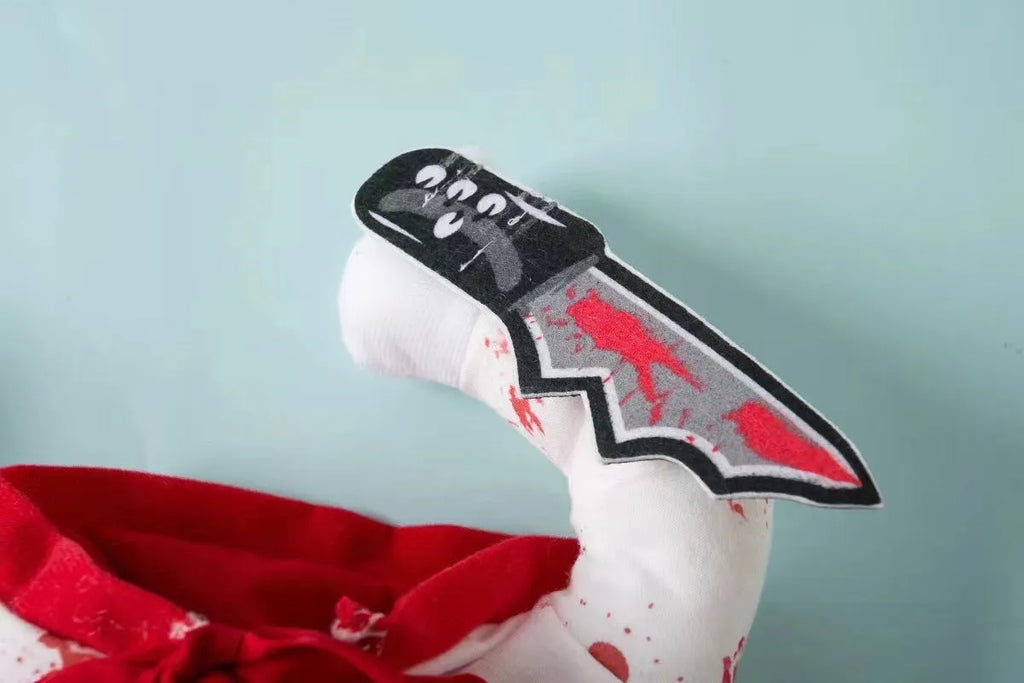 Bloody doll style pet costume with sand carving decoration for dogs and cats
