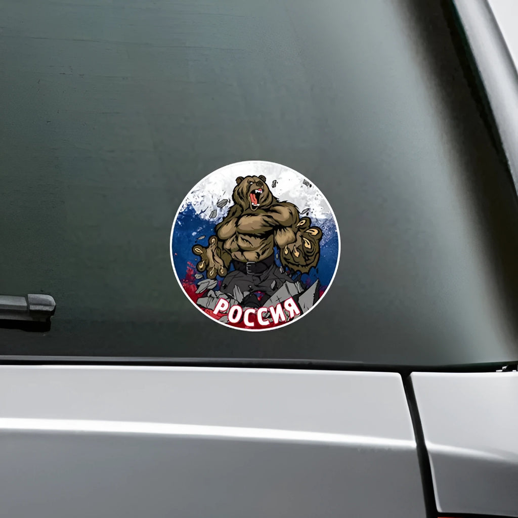 PVC Russian Bear Car Sticker CT0073 reflective 12.5 cm decal for vehicle exterior